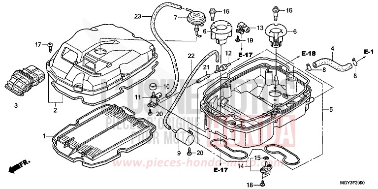 FILTRE A AIR de VFR800X "Crossrunner" PEARL FADELESS WHITE (NH341) 2011